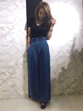 「RESEXXY（リゼクシー）のアイテム（パンツ）」を使った、RESEXXYさん（レディース・154cm）の春コーディネート