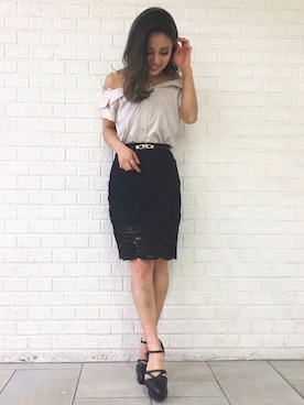 「RESEXXY（リゼクシー）のアイテム（トップス）」を使った、RESEXXYさん（レディース・153cm）の春コーディネート