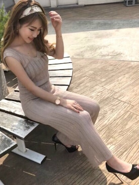 「アイテム（ヘアバンド）」を使った、RESEXXYさん（レディース・156cm）の春コーディネート