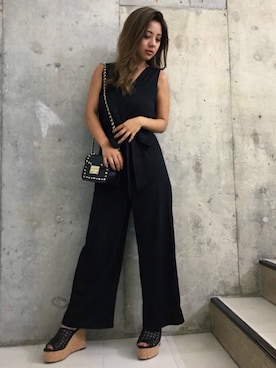 「RESEXXY」｜「アイテム（つなぎ/オールインワン）」を使った、RESEXXYさん（レディース・153cm）の夏コーディネート