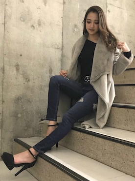 「RESEXXY（リゼクシー）のアイテム（ムートンコート）」を使った、RESEXXYさん（レディース・155cm）の秋コーディネート