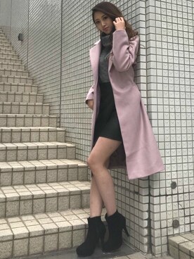 「RESEXXY」｜「アイテム（チェスターコート）」を使った、RESEXXYさん（レディース・167cm）の秋コーディネート