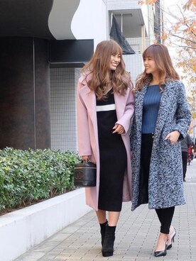 「RESEXXY」｜「アイテム（チェスターコート）」を使った、RESEXXYさん（レディース・160cm）の冬コーディネート