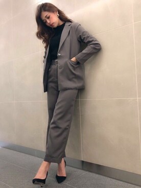 「RESEXXY（リゼクシー）のアイテム（テーラードジャケット）」を使った、RESEXXYさん（レディース・167cm）の冬コーディネート