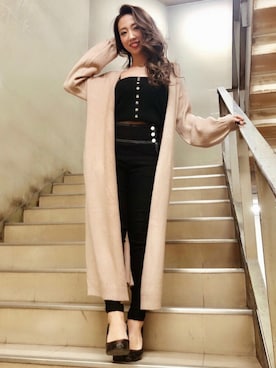 「アイテム（キャミソール、ブラック系）」を使った、RESEXXYさん（レディース・156cm）の冬コーディネート