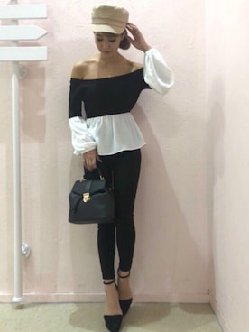 「リゼクシー」｜「アイテム（ニット/セーター）」を使った、RESEXXYさん（レディース・164cm）の春コーディネート