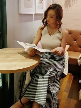 「アイテム（スカート、その他）」を使った、RESEXXYさん（レディース・153cm）の春コーディネート