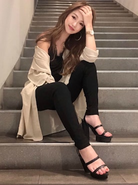 「RESEXXY」｜「アイテム（トレンチコート）」を使った、RESEXXYさん（レディース・156cm）の夏コーディネート
