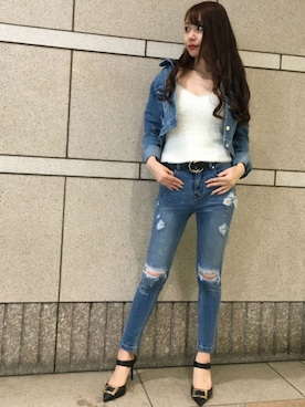 「RESEXXY（リゼクシー）のアイテム（デニムジャケット）」を使った、RESEXXYさん（レディース・165cm）の秋コーディネート