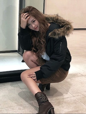 「RESEXXY」｜「アイテム（ブルゾン）」を使った、RESEXXYさん（レディース・156cm）の秋コーディネート