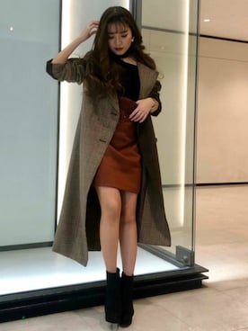 「RESEXXY」｜「アイテム（その他アウター）」を使った、RESEXXYさん（レディース・155cm）の冬コーディネート
