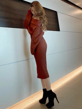 「オフタートルニット」｜RESEXXYさん（レディース・166cm）の冬コーディネート