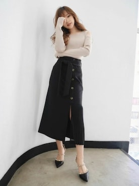 「ナロースカート」｜RESEXXYさん（レディース・156cm）の春コーディネート