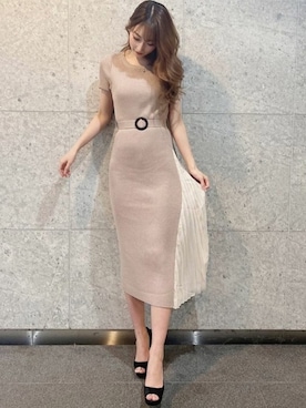 「アイテム（ワンピース、ピンク系）」を使った、RESEXXYさん（レディース・166cm）の春コーディネート