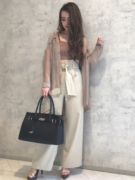 「リゼクシー」｜「アイテム（ニット/セーター）」を使った、RESEXXYさん（レディース・157cm）の春コーディネート