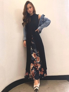 「RESEXXY（リゼクシー）のアイテム（デニムジャケット）」を使った、RESEXXYさん（レディース・155cm）の春コーディネート