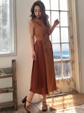 「プリーツ」｜RESEXXYさん（レディース・156cm）の春コーディネート