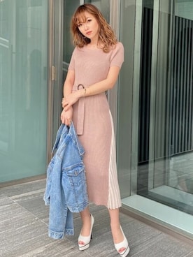「RESEXXY（リゼクシー）のアイテム（デニムジャケット）」を使った、RESEXXYさん（レディース・157cm）の春コーディネート