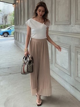 「プリーツ」｜RESEXXYさん（レディース・160cm）の春コーディネート