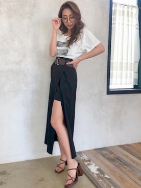 「RESEXXY（リゼクシー）のアイテム（スカート）」を使った、RESEXXYさん（レディース・156cm）の夏コーディネート