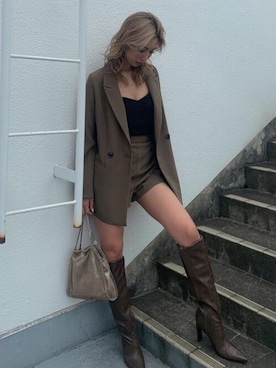 「アイテム（テーラードジャケット）」を使った、RESEXXYさん（レディース・164cm）の夏コーディネート