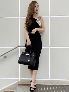 「リゼクシー」｜「アイテム（ニット/セーター）」を使った、RESEXXYさん（レディース・160cm）の夏コーディネート