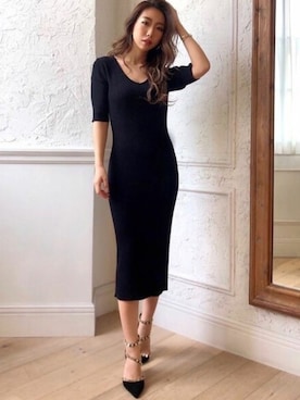 「オールブラックコーデ」｜RESEXXYさん（レディース・156cm）の夏コーディネート