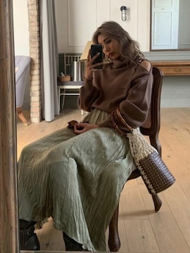 「リゼクシー」｜「アイテム（ニット/セーター）」を使った、RESEXXYさん（レディース・164cm）の夏コーディネート