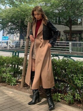 「RESEXXY」｜「アイテム（トレンチコート）」を使った、RESEXXYさん（レディース・164cm）の秋コーディネート