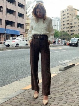 「リゼクシー」｜「アイテム（ニット/セーター）」を使った、RESEXXYさん（レディース・164cm）の秋コーディネート