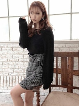 「リゼクシー」｜「アイテム（ニット/セーター）」を使った、RESEXXYさん（レディース・157cm）の秋コーディネート