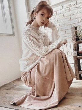 「リゼクシー」｜「アイテム（ニット/セーター）」を使った、RESEXXYさん（レディース・157cm）の秋コーディネート