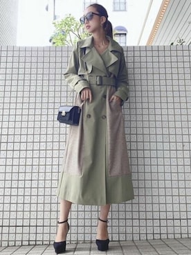 「リゼクシー」｜「アイテム（トレンチコート）」を使った、RESEXXYさん（レディース・160cm）の冬コーディネート