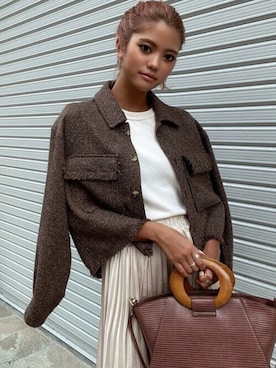 「茶色」｜RESEXXYさん（レディース・167cm）の冬コーディネート