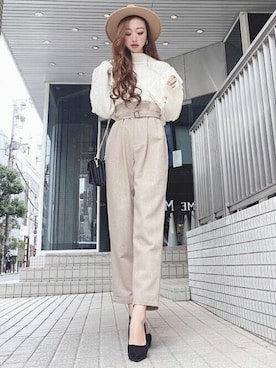 「リゼクシー」｜「アイテム（ニット/セーター）」を使った、RESEXXYさん（レディース・160cm）の冬コーディネート