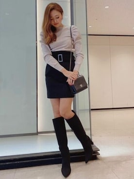 「リゼクシー」｜「アイテム（ニット/セーター）」を使った、RESEXXYさん（レディース・168cm）の冬コーディネート