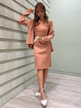 「セットアップスタイル」｜「アイテム（ワンピース/ドレス）」を使った、RESEXXYさん（レディース・155cm）の冬コーディネート