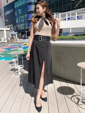 「リゼクシー」｜「アイテム（ニット/セーター）」を使った、RESEXXYさん（レディース・168cm）の春コーディネート