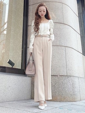 「リゼクシー」｜「アイテム（ニット/セーター）」を使った、RESEXXYさん（レディース・160cm）の春コーディネート