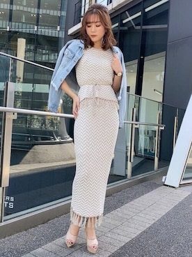 「RESEXXY（リゼクシー）のアイテム（デニムジャケット）」を使った、RESEXXYさん（レディース・161cm）の春コーディネート