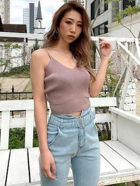 「リゼクシー」｜「アイテム（ニット/セーター）」を使った、RESEXXYさん（レディース・156cm）の夏コーディネート