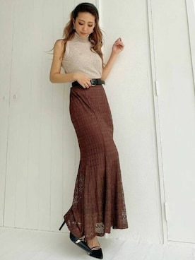 「リゼクシー」｜「アイテム（ニット/セーター）」を使った、RESEXXYさん（レディース・156cm）の夏コーディネート