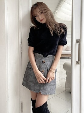 「リゼクシー」｜「アイテム（ニット/セーター）」を使った、RESEXXYさん（レディース・157cm）の秋コーディネート