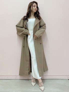 「RESEXXY」｜「アイテム（トレンチコート）」を使った、RESEXXYさん（レディース・152cm）の秋コーディネート