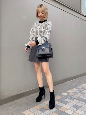 「リゼクシー」｜「アイテム（ニット/セーター）」を使った、RESEXXYさん（レディース・153cm）の秋コーディネート