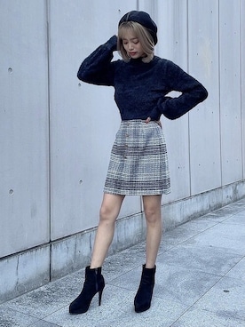 「リゼクシー」｜「アイテム（ニット/セーター）」を使った、RESEXXYさん（レディース・153cm）の冬コーディネート