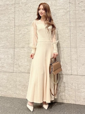 「RESEXXY（リゼクシー）のスタッズピンヒールパンプス（パンプス）」を使った、RESEXXYさん（レディース・152cm）の冬コーディネート