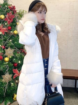 「RESEXXY」｜「アイテム（ダウンジャケット/コート）」を使った、RESEXXYさん（レディース・157cm）の冬コーディネート