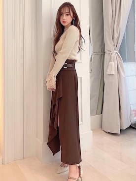 「リゼクシー」｜「アイテム（ニット/セーター）」を使った、RESEXXYさん（レディース・155cm）の冬コーディネート