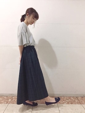 「タッセルシューズ」｜Haruna.さん（レディース・157cm）の夏コーディネート